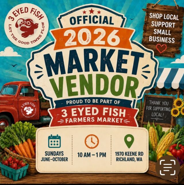 3️⃣ Eyed 👀Fish 🐟 🐠Market season in Richland has begun! We will be there for your leather good needs on these dates!
June 21st is FATHER’S DAY🥳
July 19th
September 13th
Can’t wait to see you😎