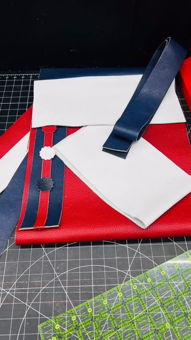 I can’t wait to show you these when they are done! Thanks @juliebaugherleatherdesign for this fun Chaps Purse pattern! Each of the three Chaps Purses are different red, white and blue combinations and  will come with a commemorative leather tag celebrating the 250th Birthday of America 🇺🇸
#americanmade
#handcraftedinusa #handmadewithlove 
#bscleathergoods #jesuslovesyou